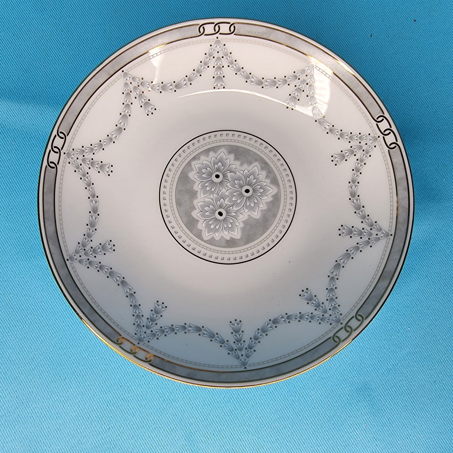 Cristofle Porcelaine Plate Alliance Gris Marquise WENDY