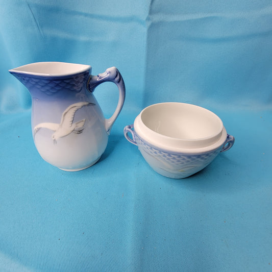 Bing and Grondahl Copenhagen Porcelain Seagull Creamer and Sugar no Lid