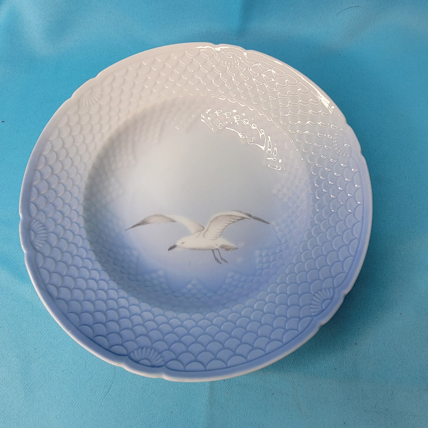 Bing and Grondahl Copenhagen Porcelain Seagull Rimmed Soup Bowl