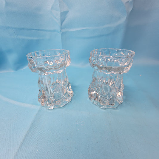 Brutalist Glass Candle Holders
