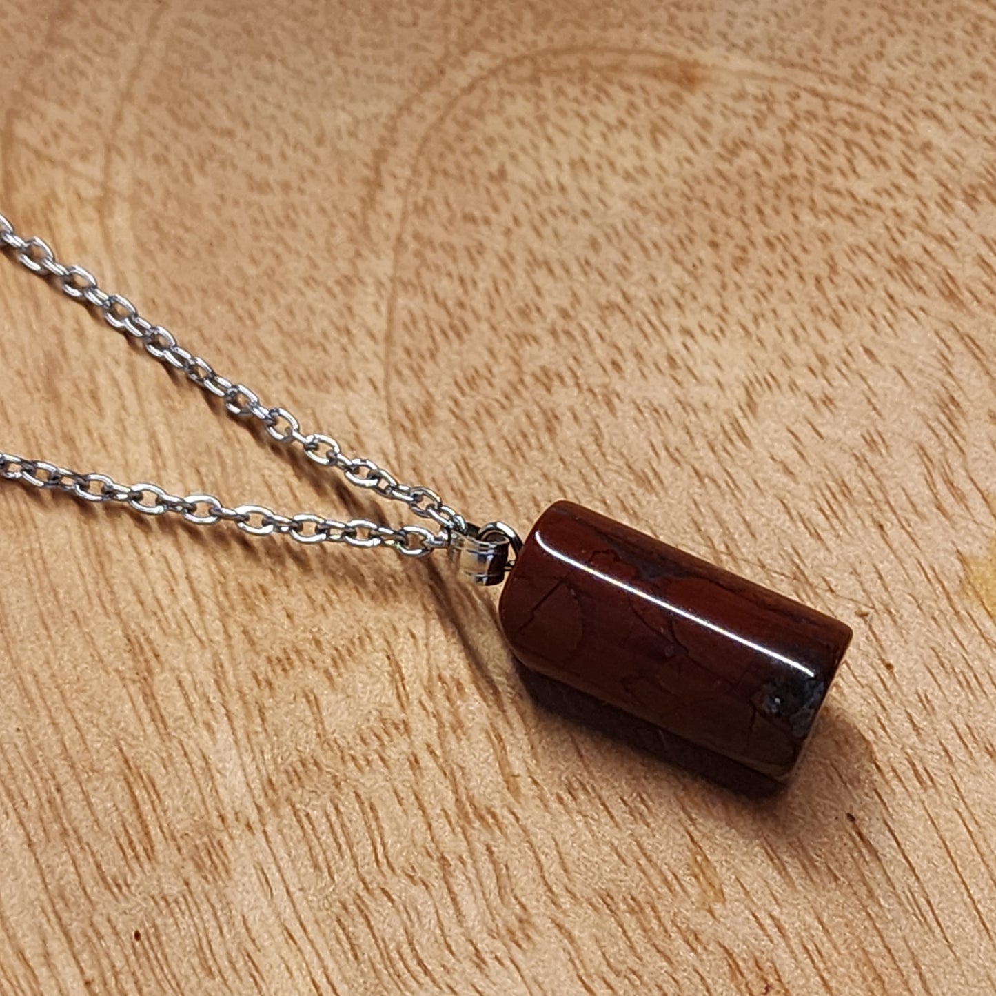 Mahogany Obsidian Stone Cylinder Pendant