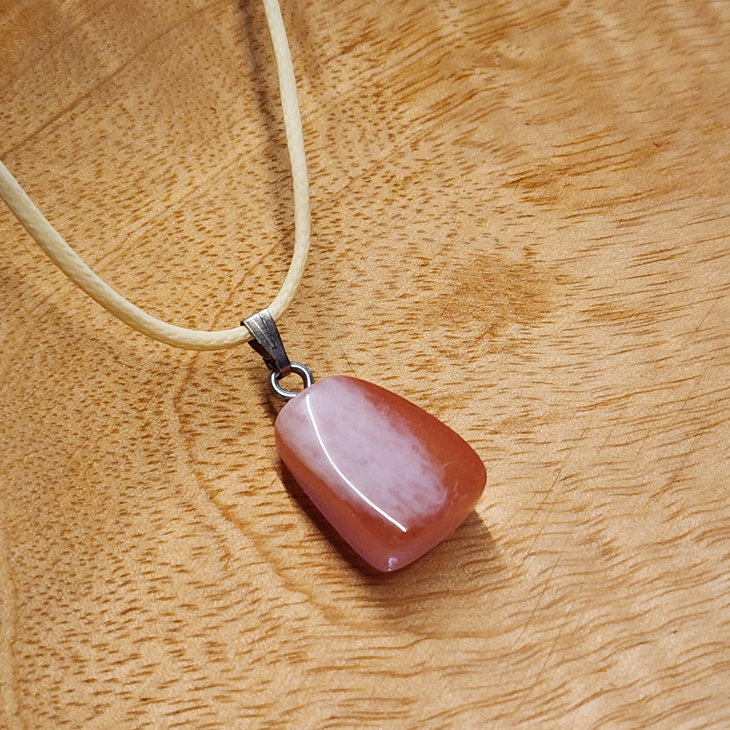 Strawberry Quartz Stone Nugget Pendant