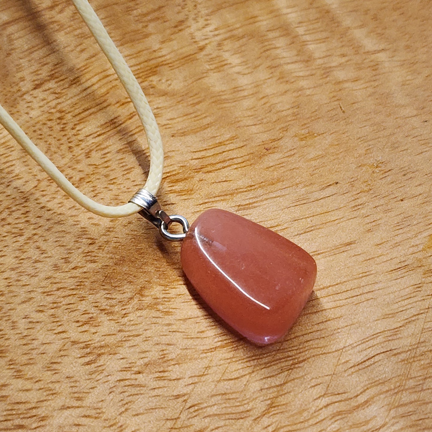 Strawberry Quartz Stone Nugget Pendant