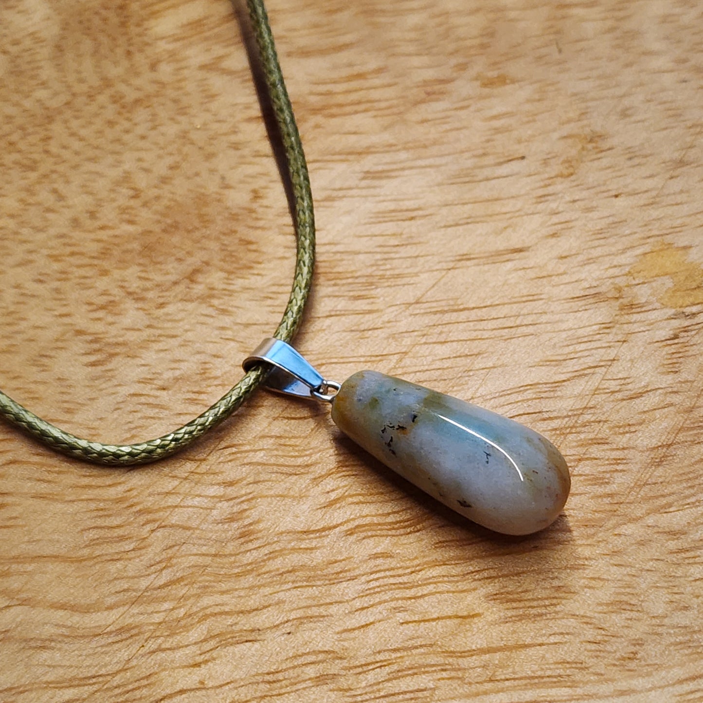 Multicolor Stone Teardrop Pendant