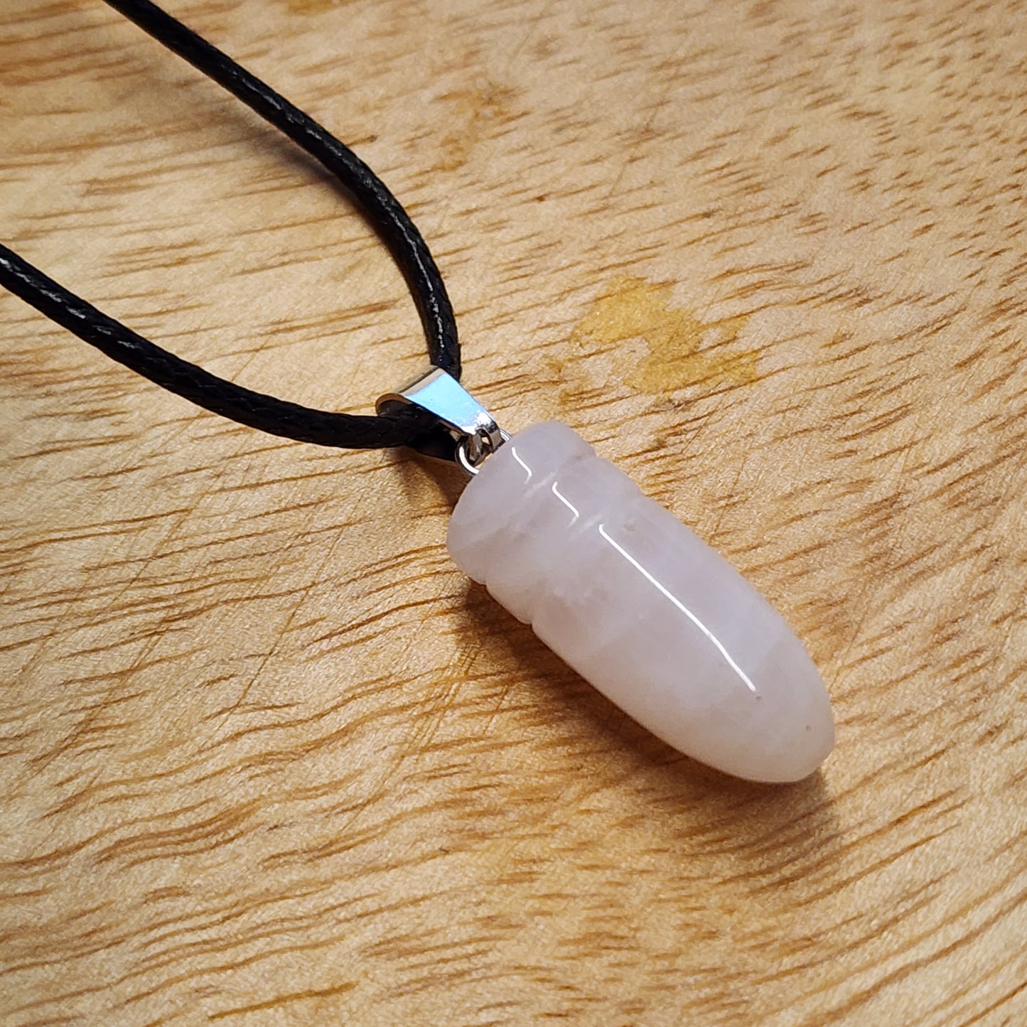 Rose Quartz Bullet Shaped Pendant