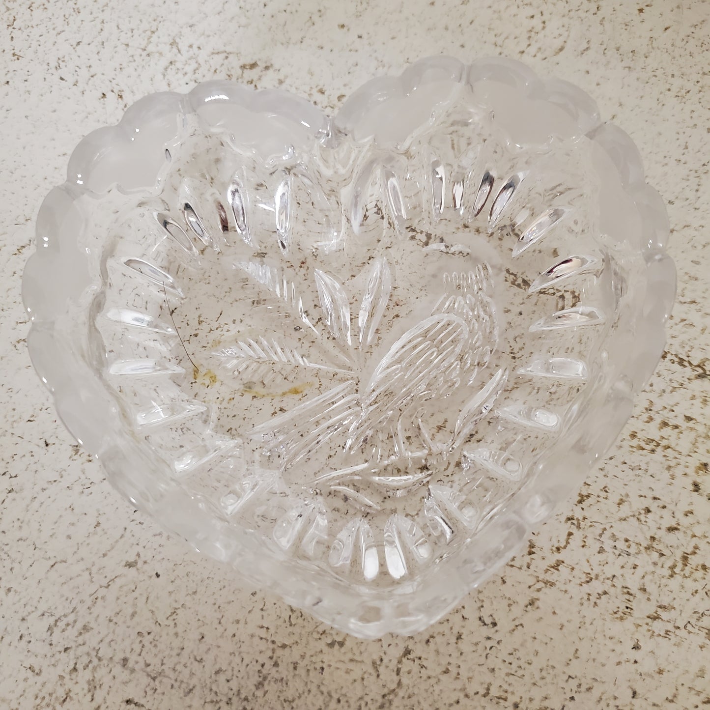Hofbauer Byrdes Crystal Heart Shaped Dish
