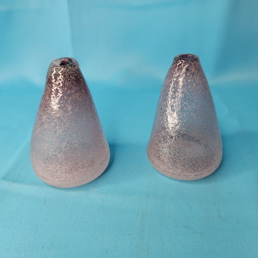 Pair of Textured Glass Abstract Vases