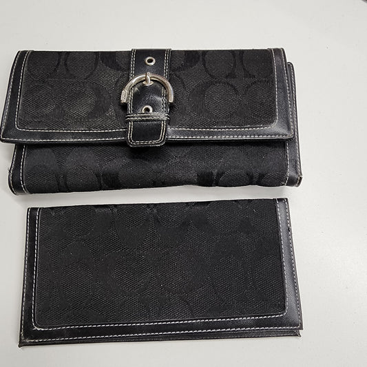 Coach Signature Logo Wallet and Checkbook Cover