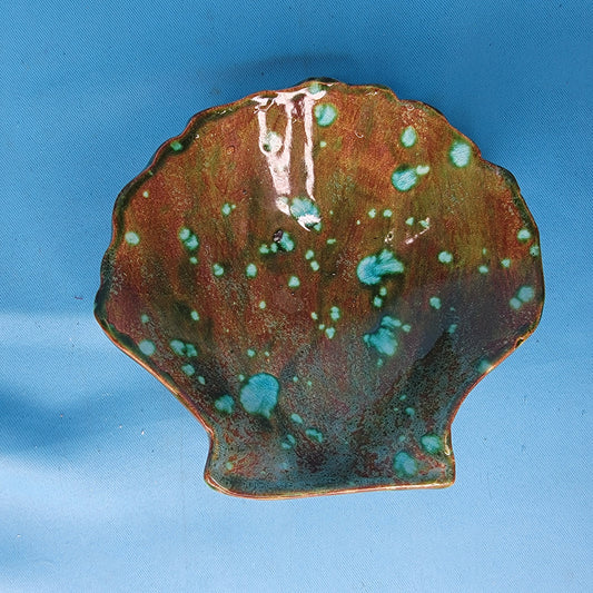 Speckled Glaze Clam Shell Dish