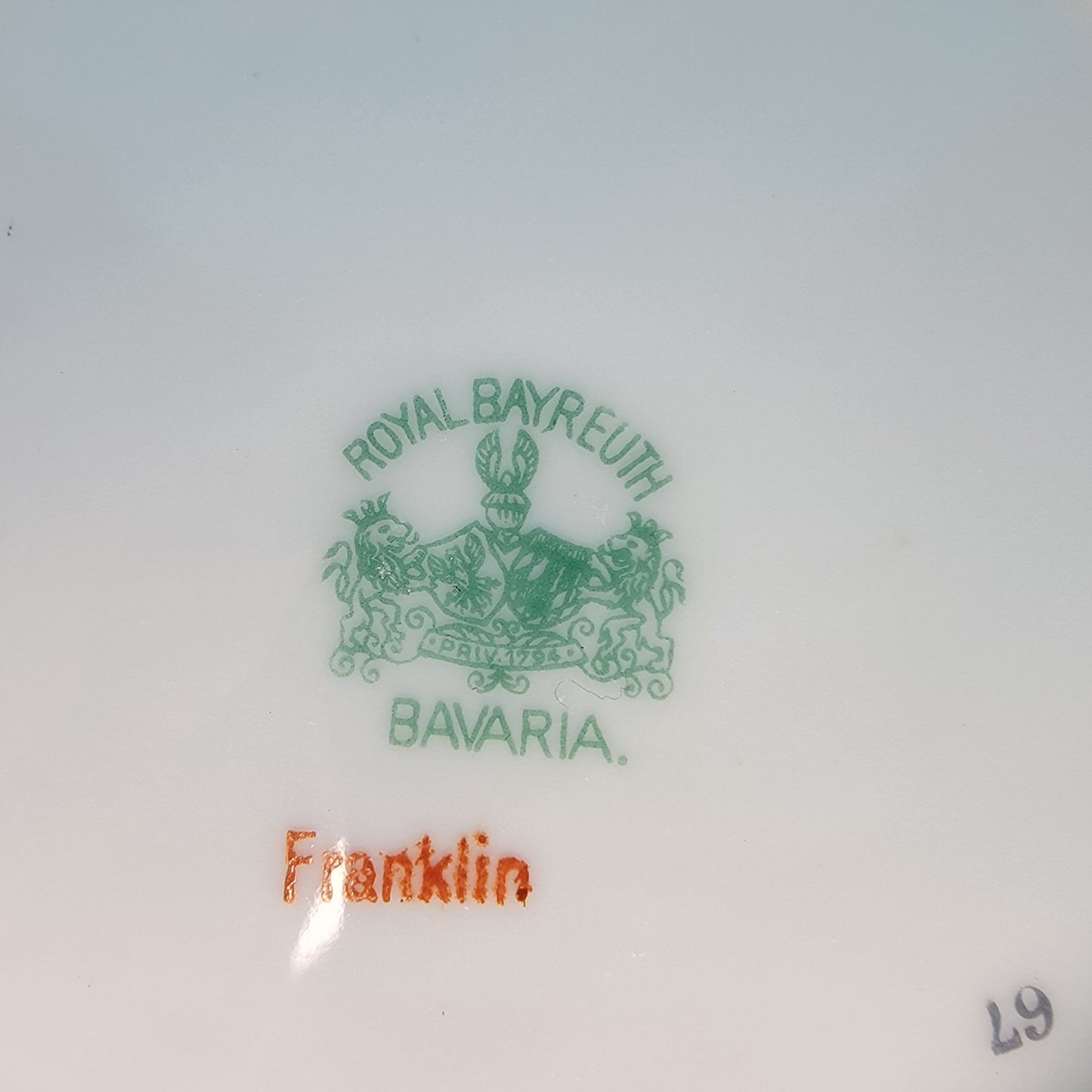 Royal Bayreuth Bavaria Franklin Butter Dish