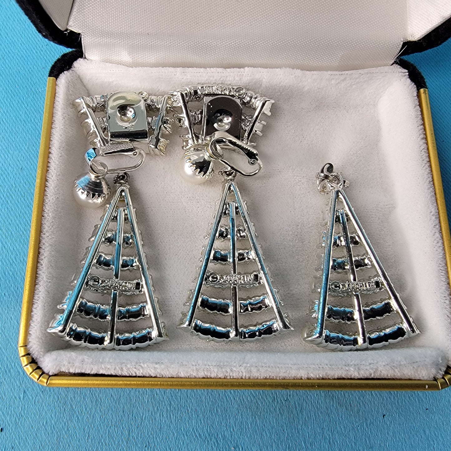 Sarah Coventry Earrings, Pendant and Shoe Clip Set