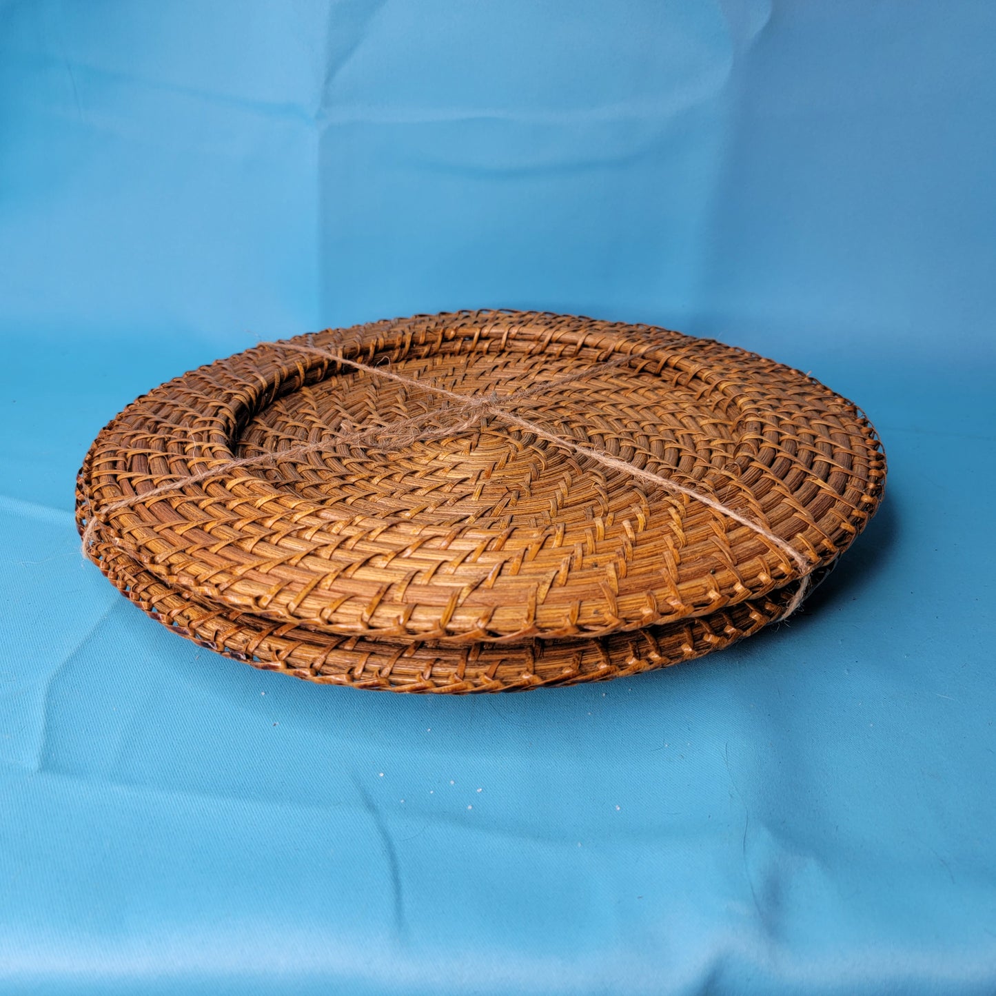 Rattan Basket Charger Pair