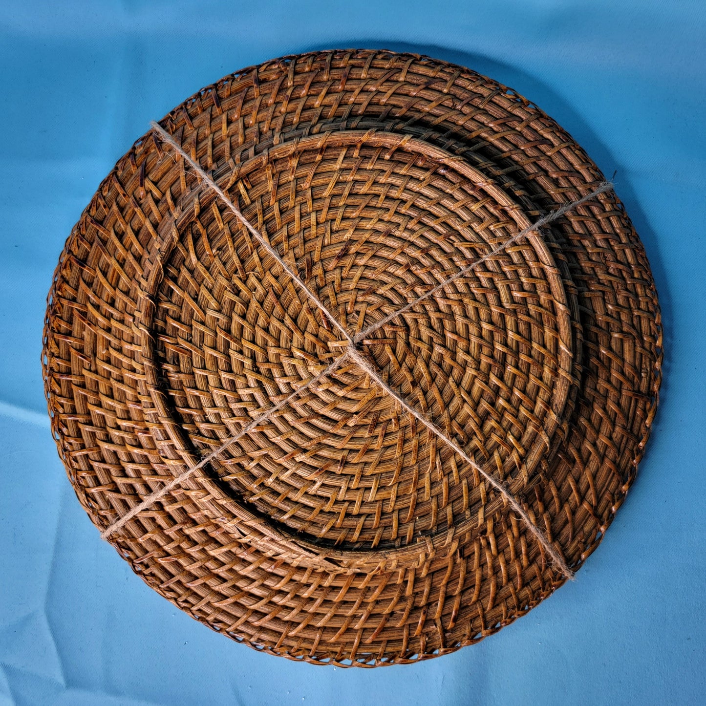 Rattan Basket Charger Pair