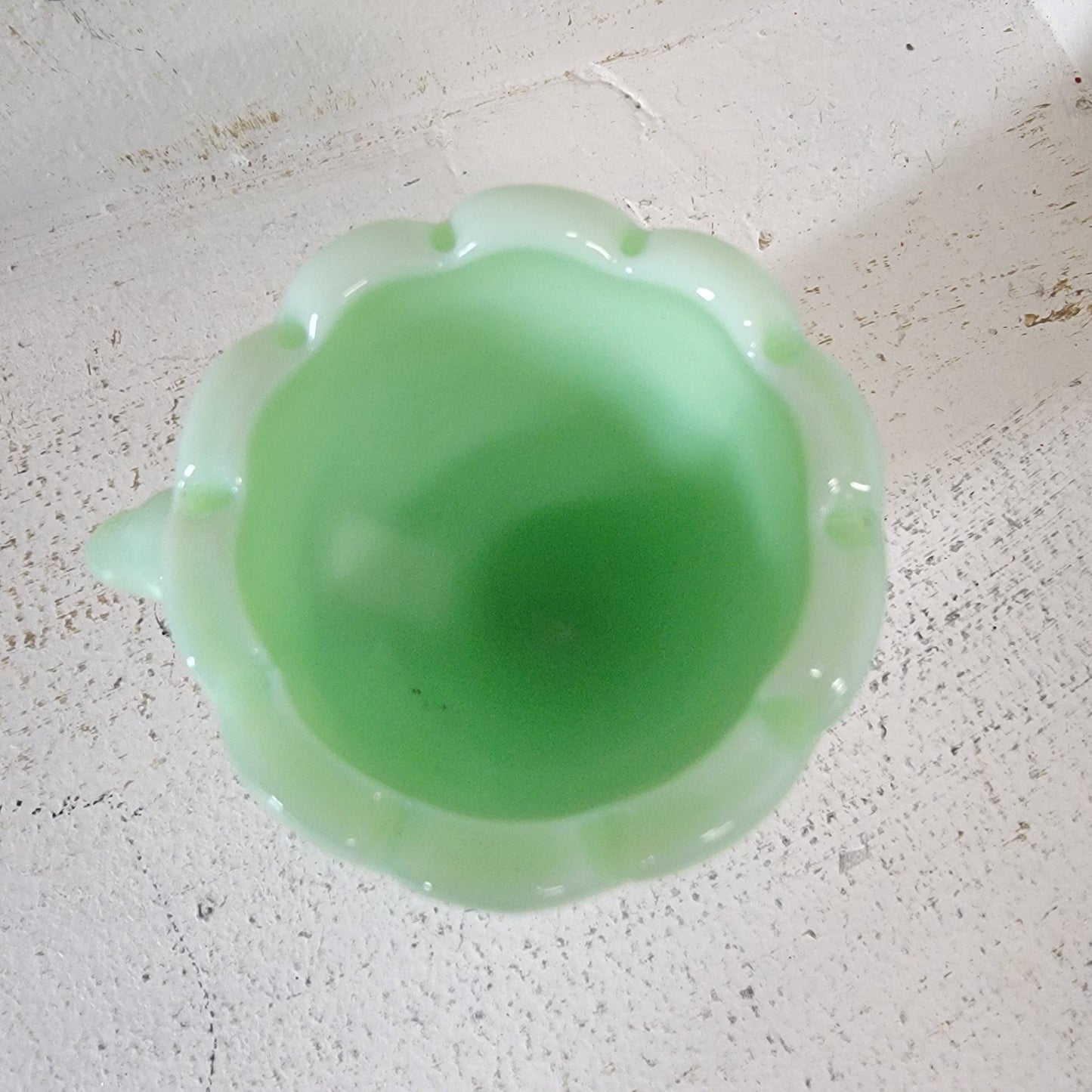 Fenton Glass Rabbit Egg Cup Jadeite Green