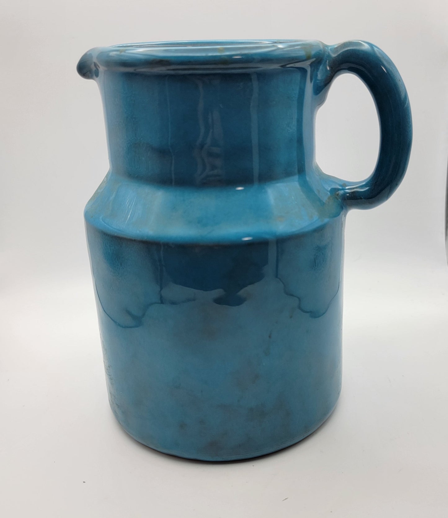 Italian Pleasant Village Blue Pottery Pitcher