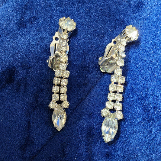 Vintage Long Clip On Earrings