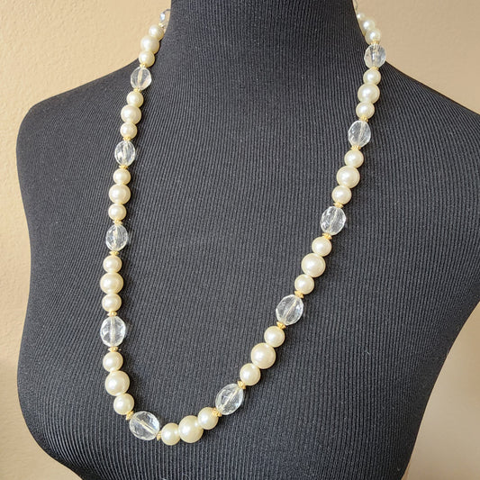 Faux Pearl Beaded Necklace