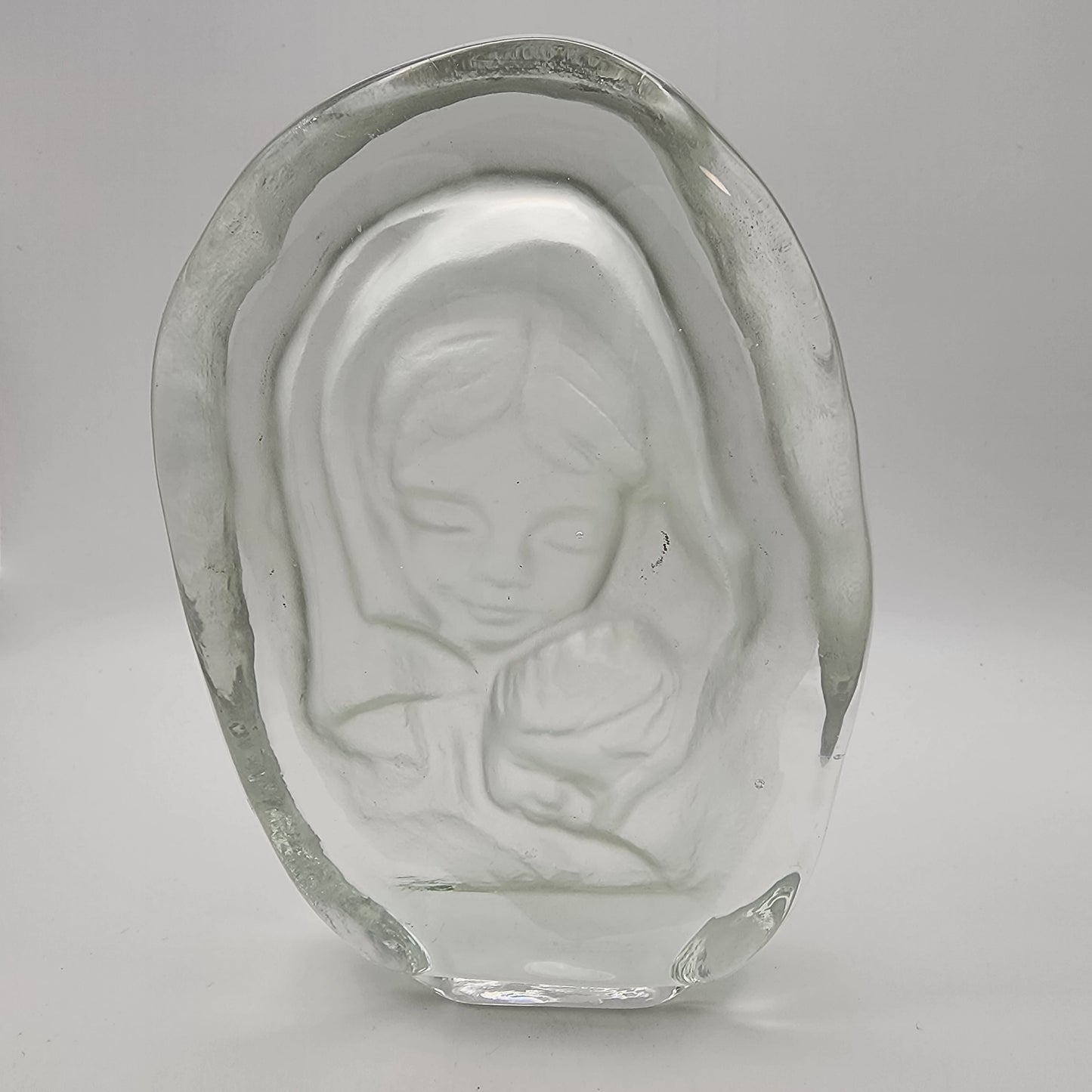 Madonna and Child Glass Paperweight