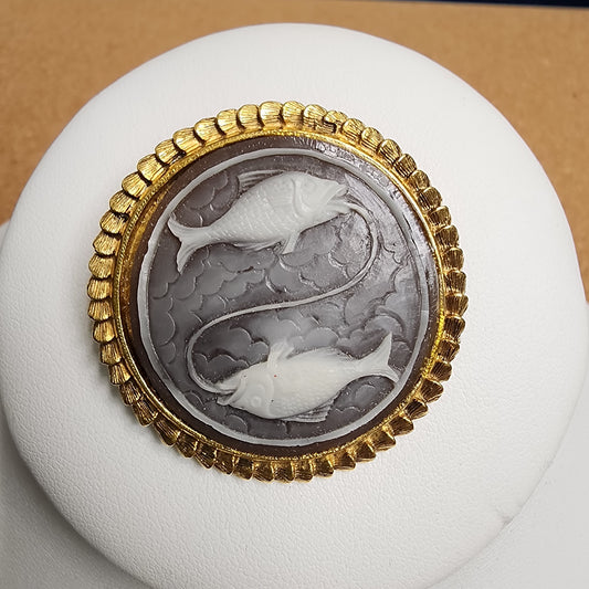 Pisces Cameo Pin