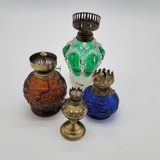 Lot of Miniature Oil Lamps Without Shades