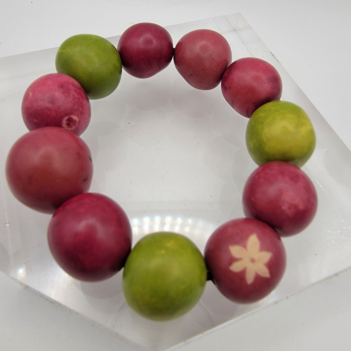 Painted Kukui Nut Bracelet