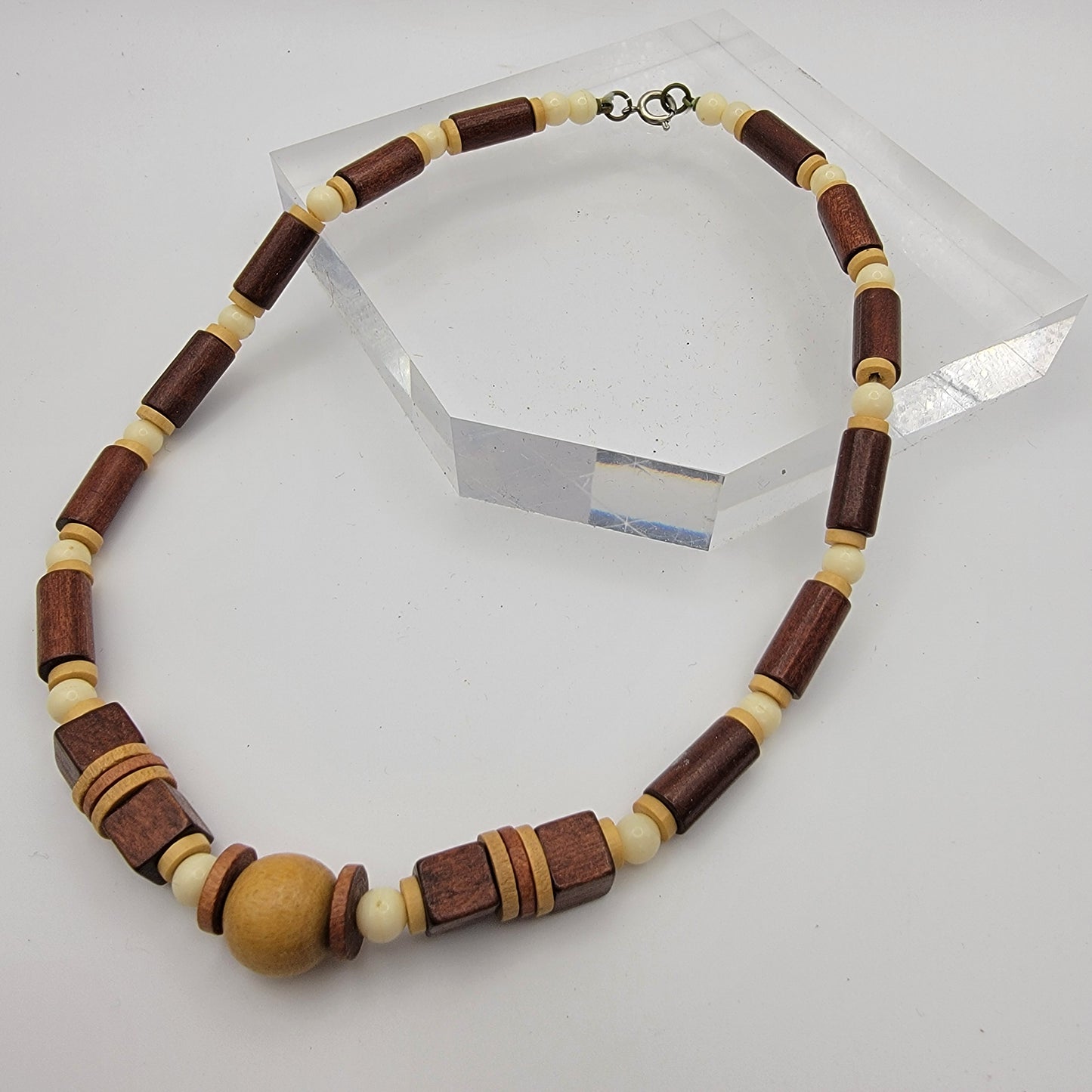 Earthy Tribal Wood Bead Necklace