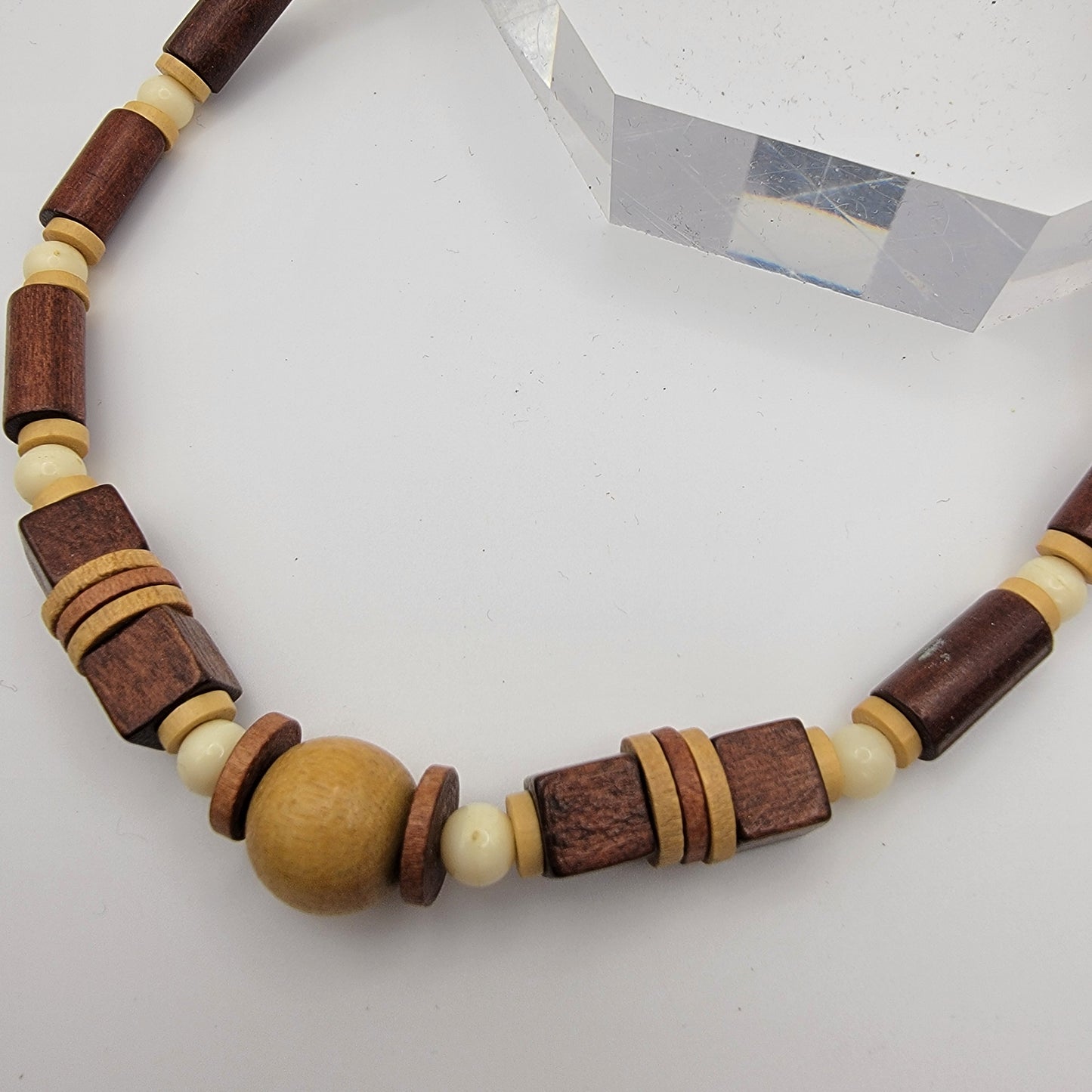 Earthy Tribal Wood Bead Necklace