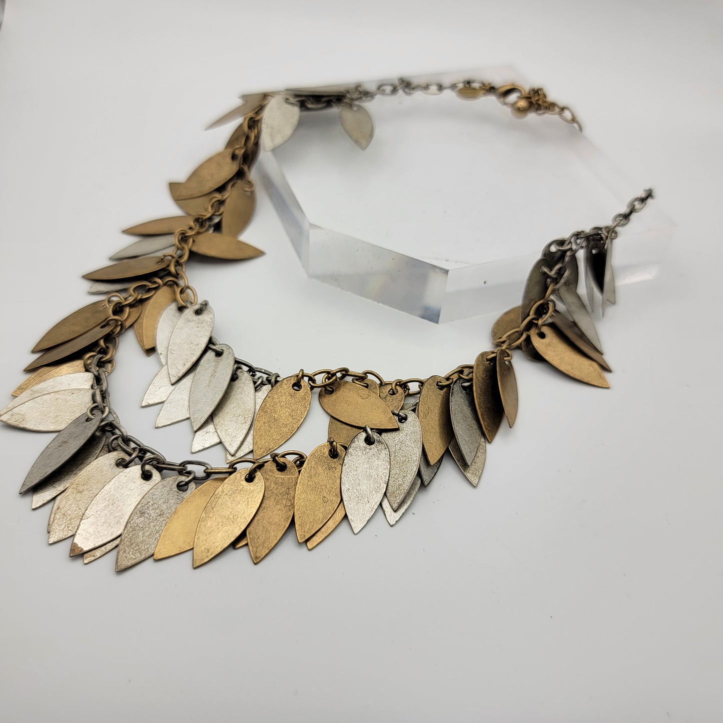 Chico's Multistrand Metal Leaf Necklace