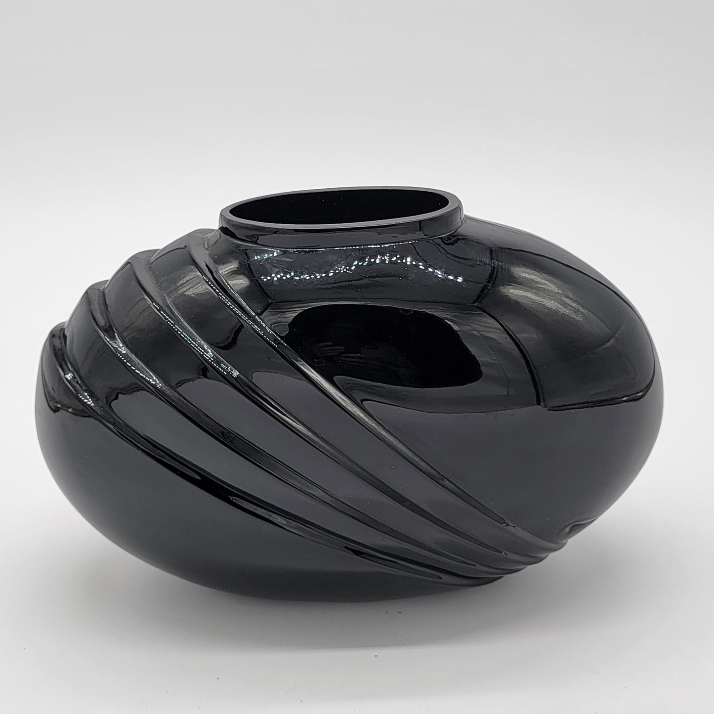 Modernist Black Glass Vase