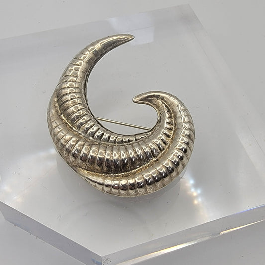 Taxco Mexican 925 Sterling Brooch Modernist Swirl