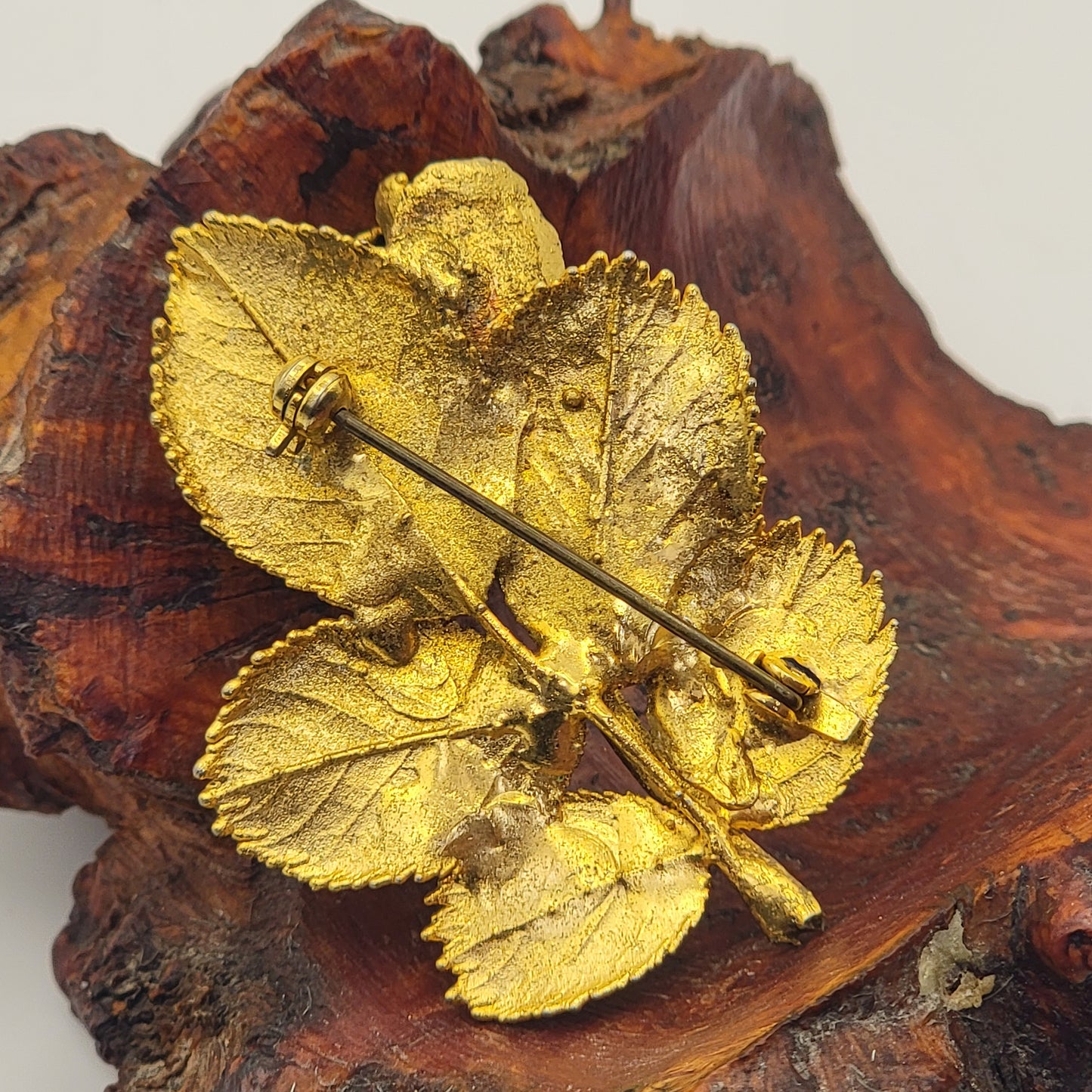 24K Gold Dipped Rose Bud Brooch