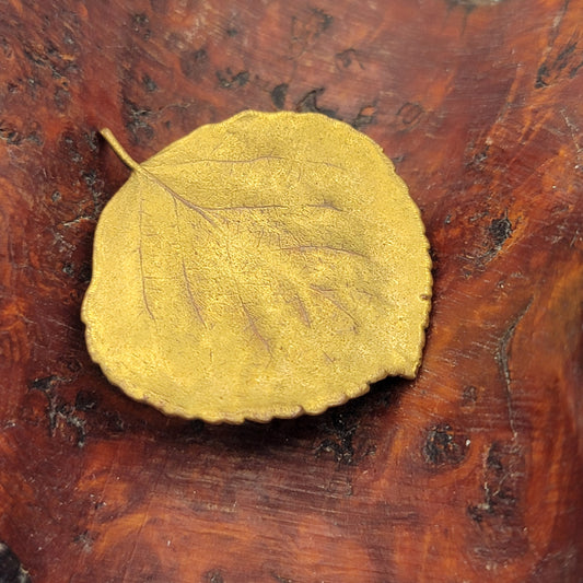24K Gold Dipped Aspen Leaf Brooch