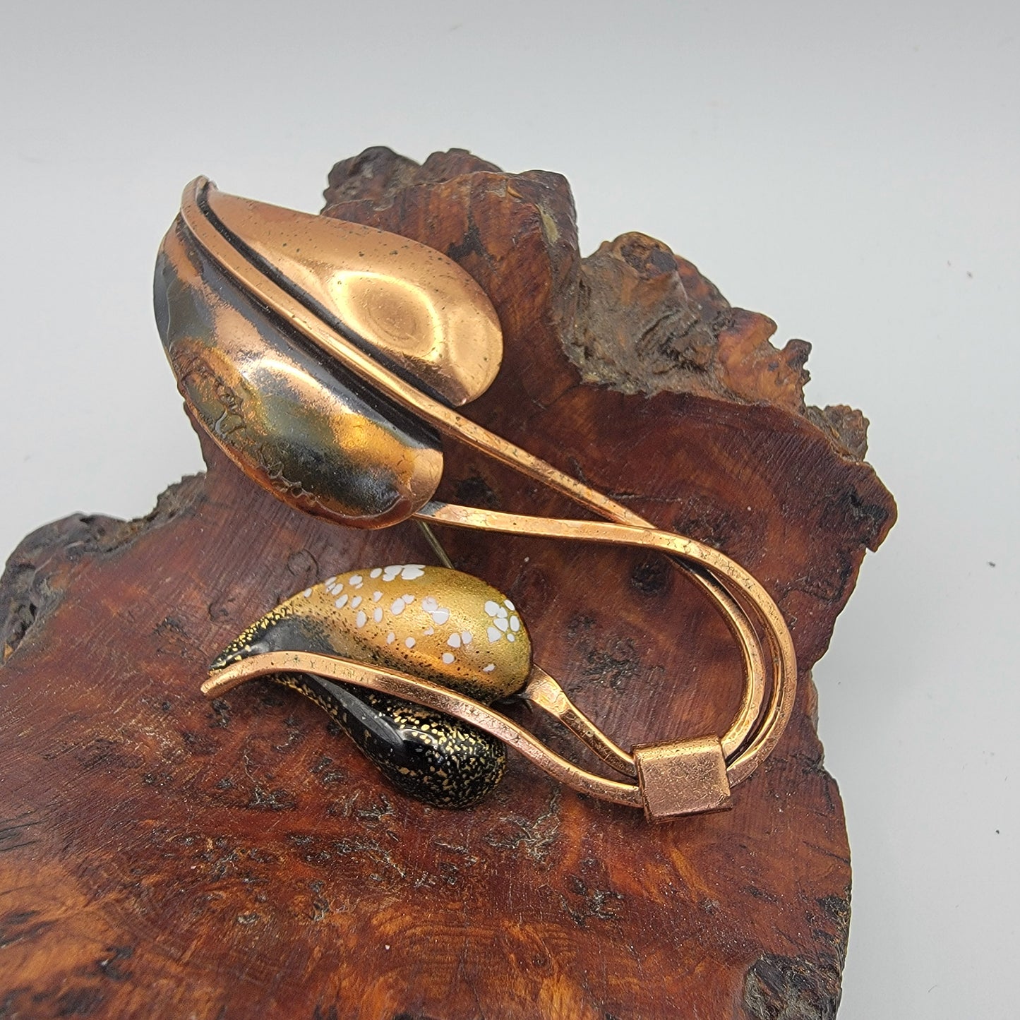 1950's Matisse Renoir  Copper Leaf Brooch