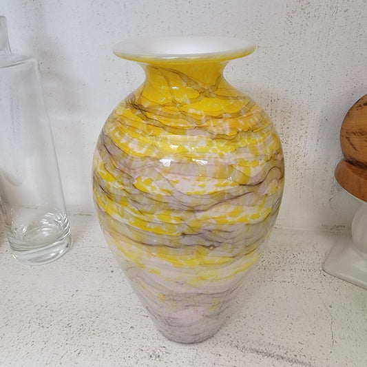 Signed Cased Art Glass Vase