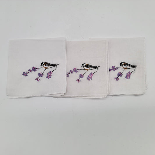 Set of Embroidered Napkins - Sparrow