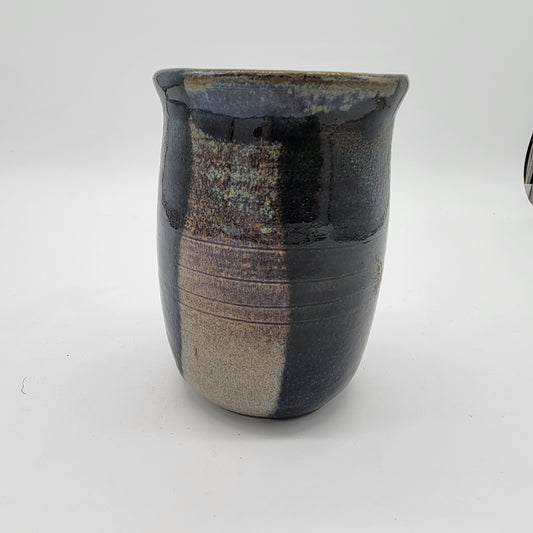 Signed Blue Glaze Art Pottery Vase