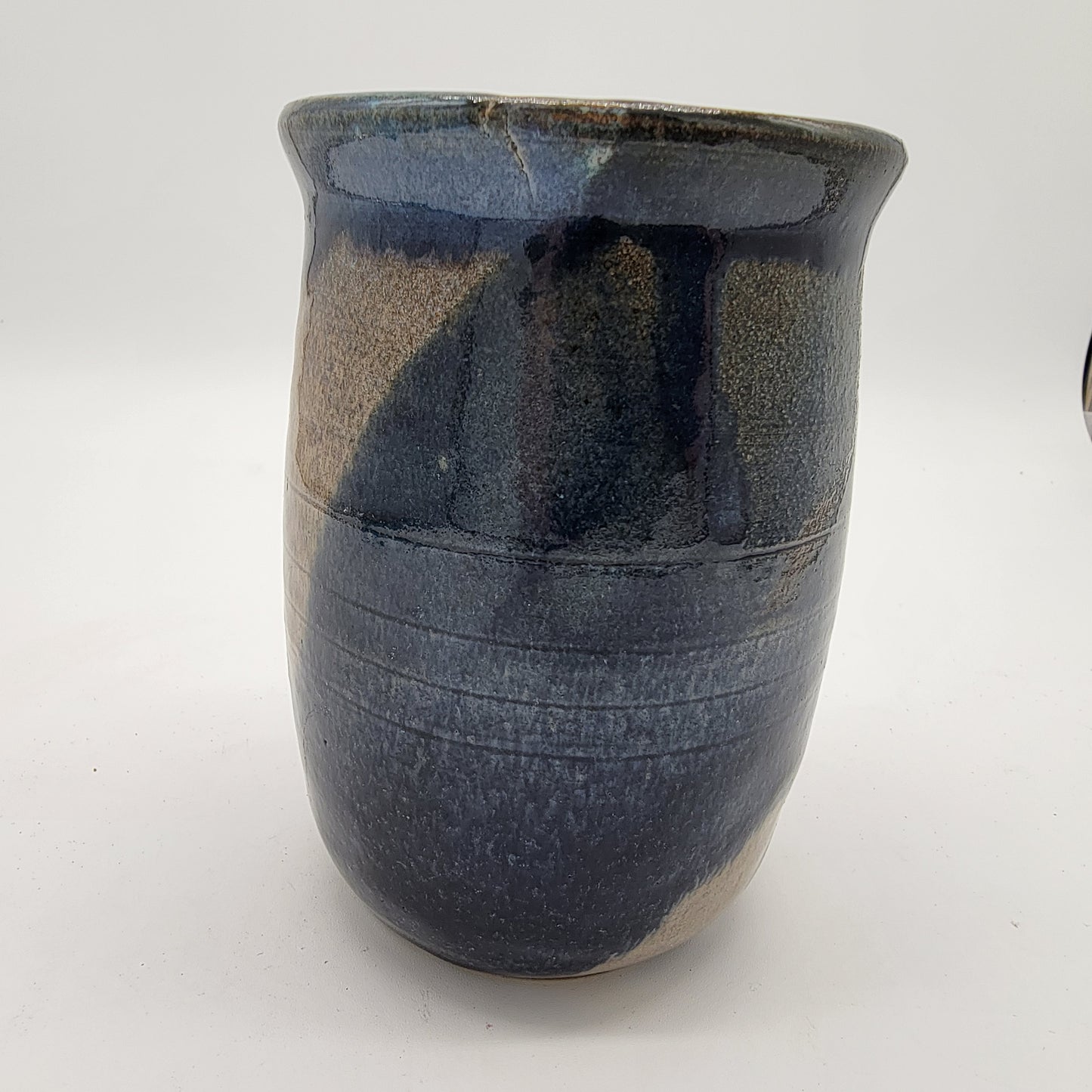 Signed Blue Glaze Art Pottery Vase