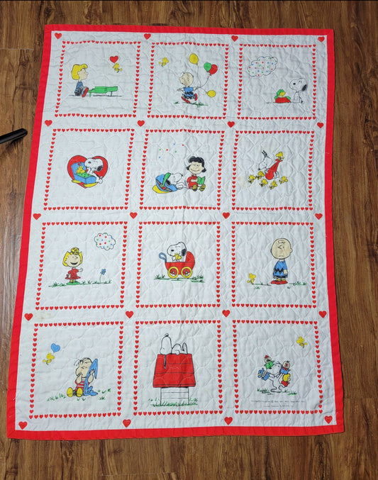 Vintage Peanuts Crib Quilt