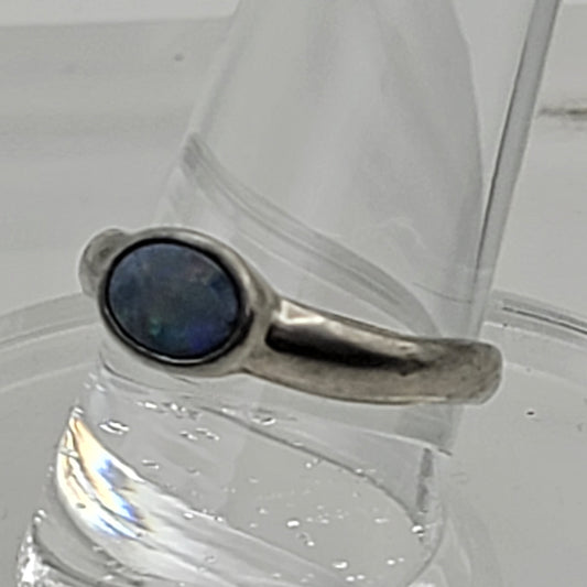 925 Silver Opal Ring Size 7