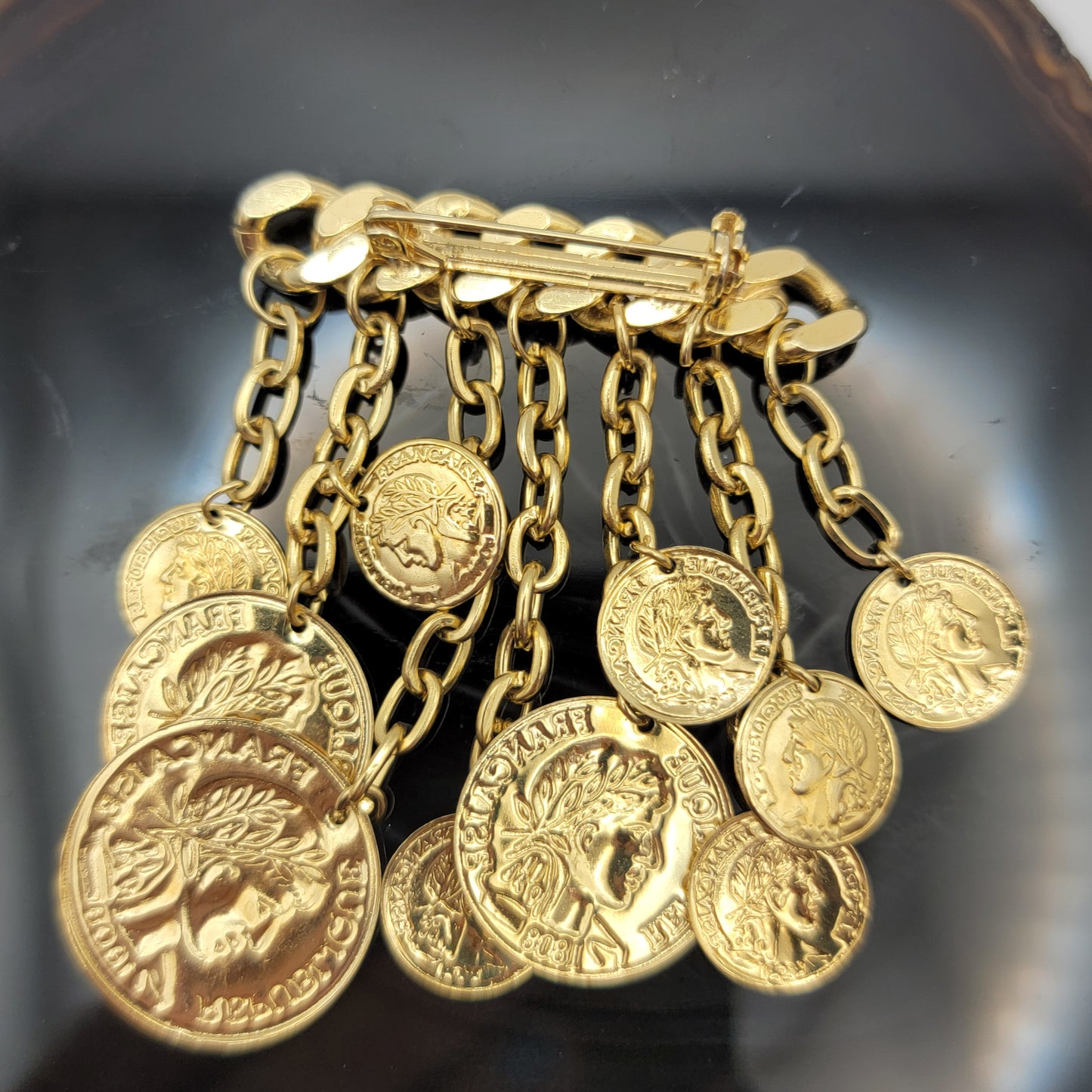 Vintage Foreign Coin Brooch