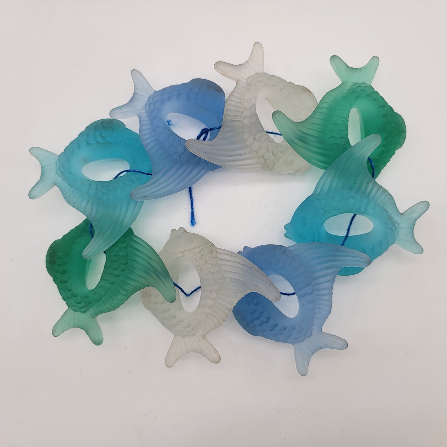 Frosted Glass Fish Napkin Rings
