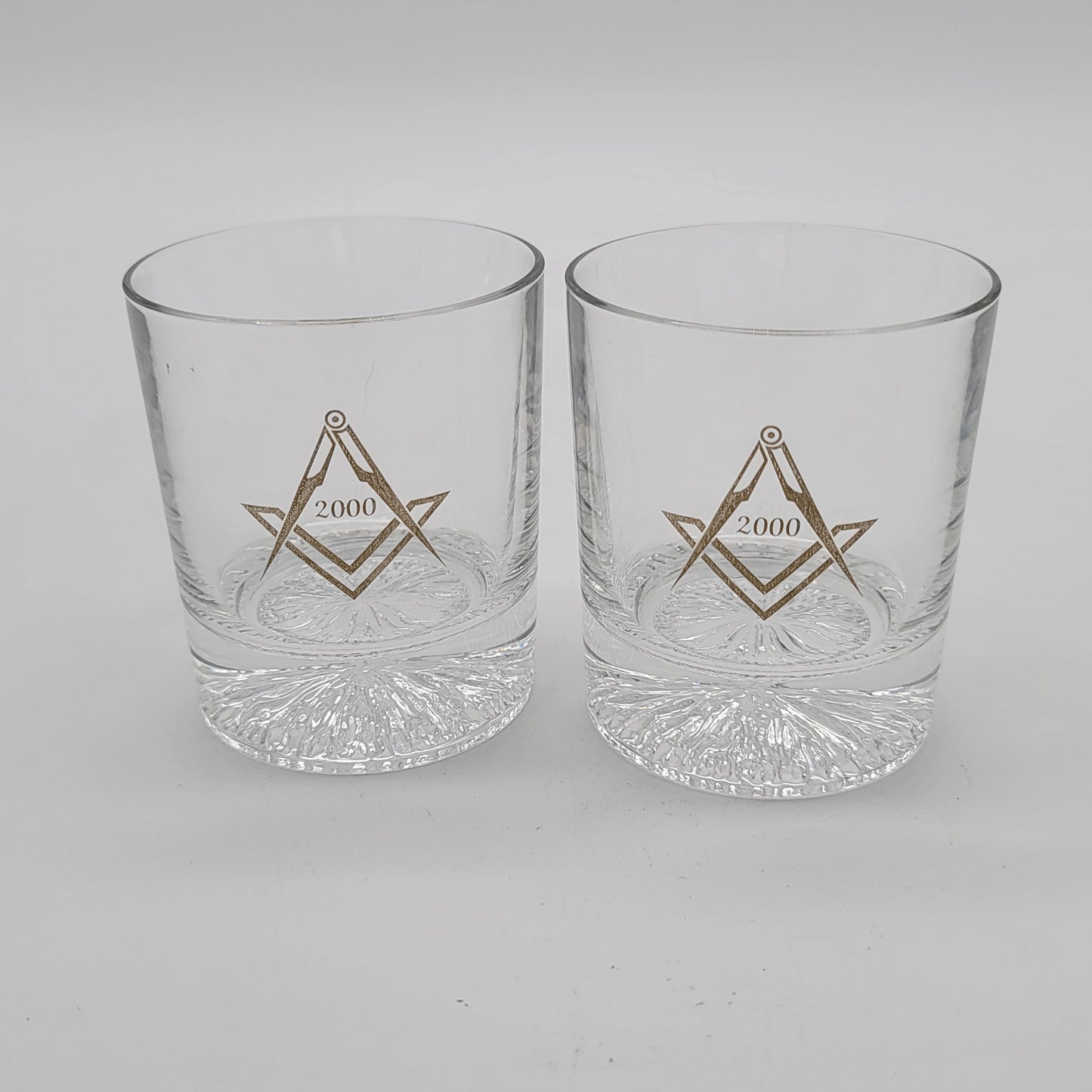 Pair of Masonic Bar Glasses 2000