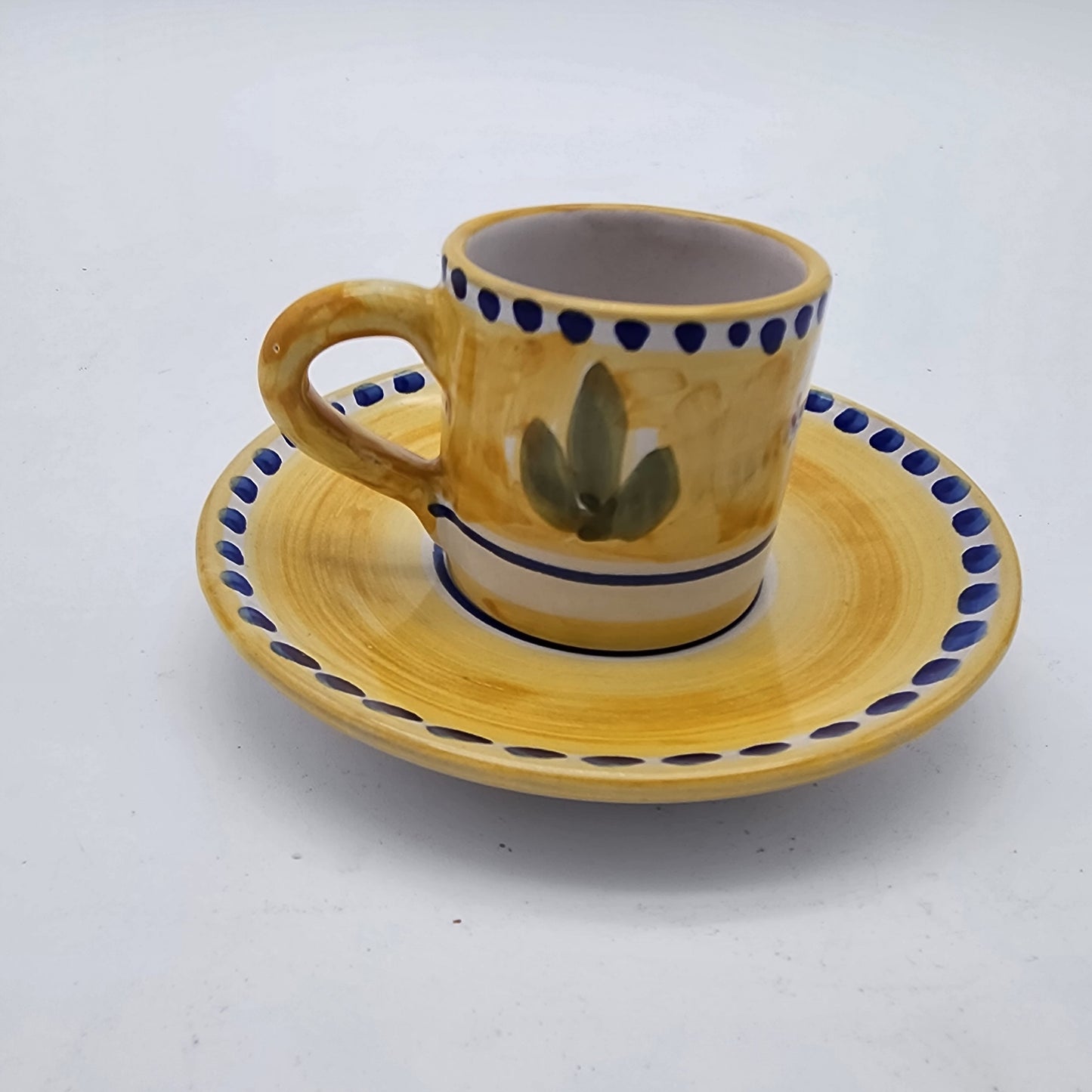 Pair of Solimene by Vietri Italy Cups and Saucers