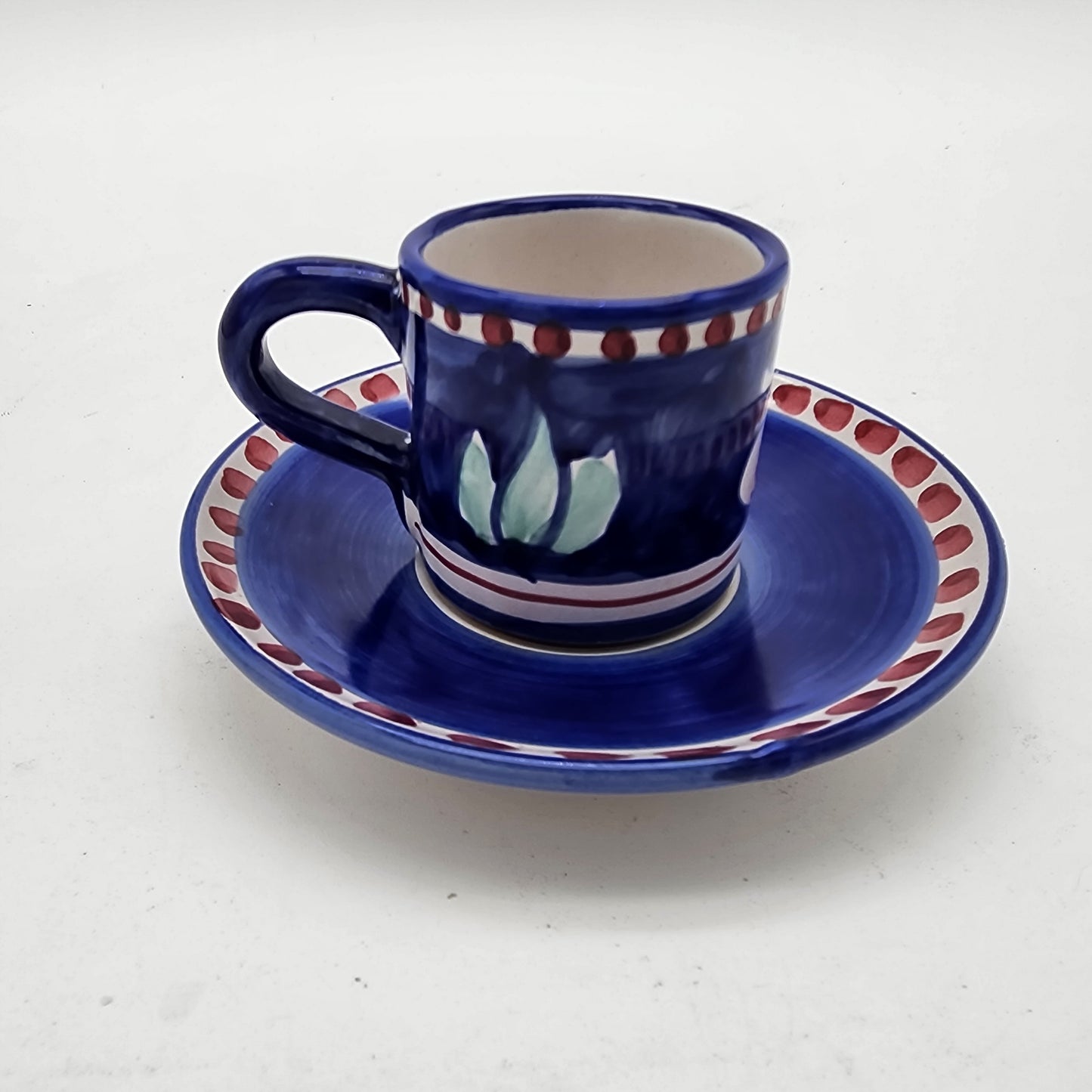 Pair of Solimene by Vietri Italy Cups and Saucers