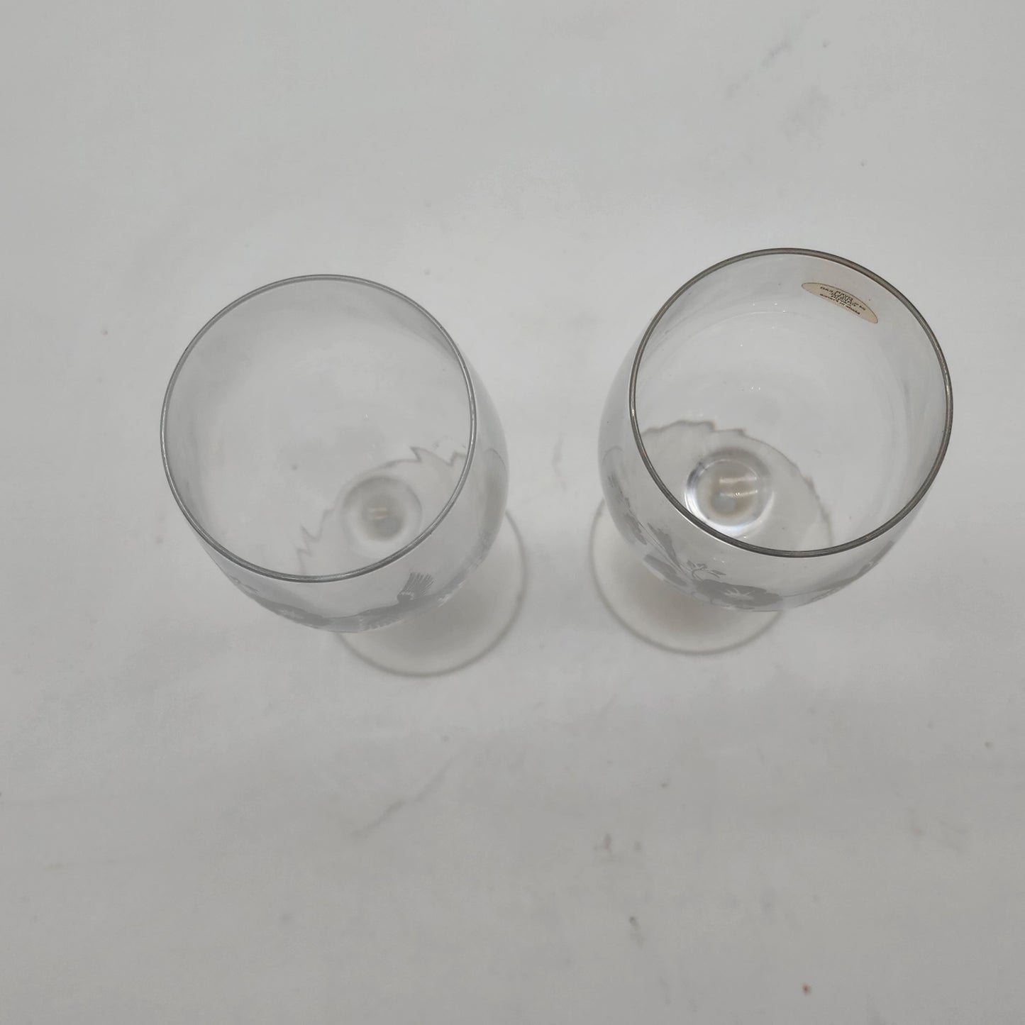 Avon Hummingbird Etched Wine Glasses