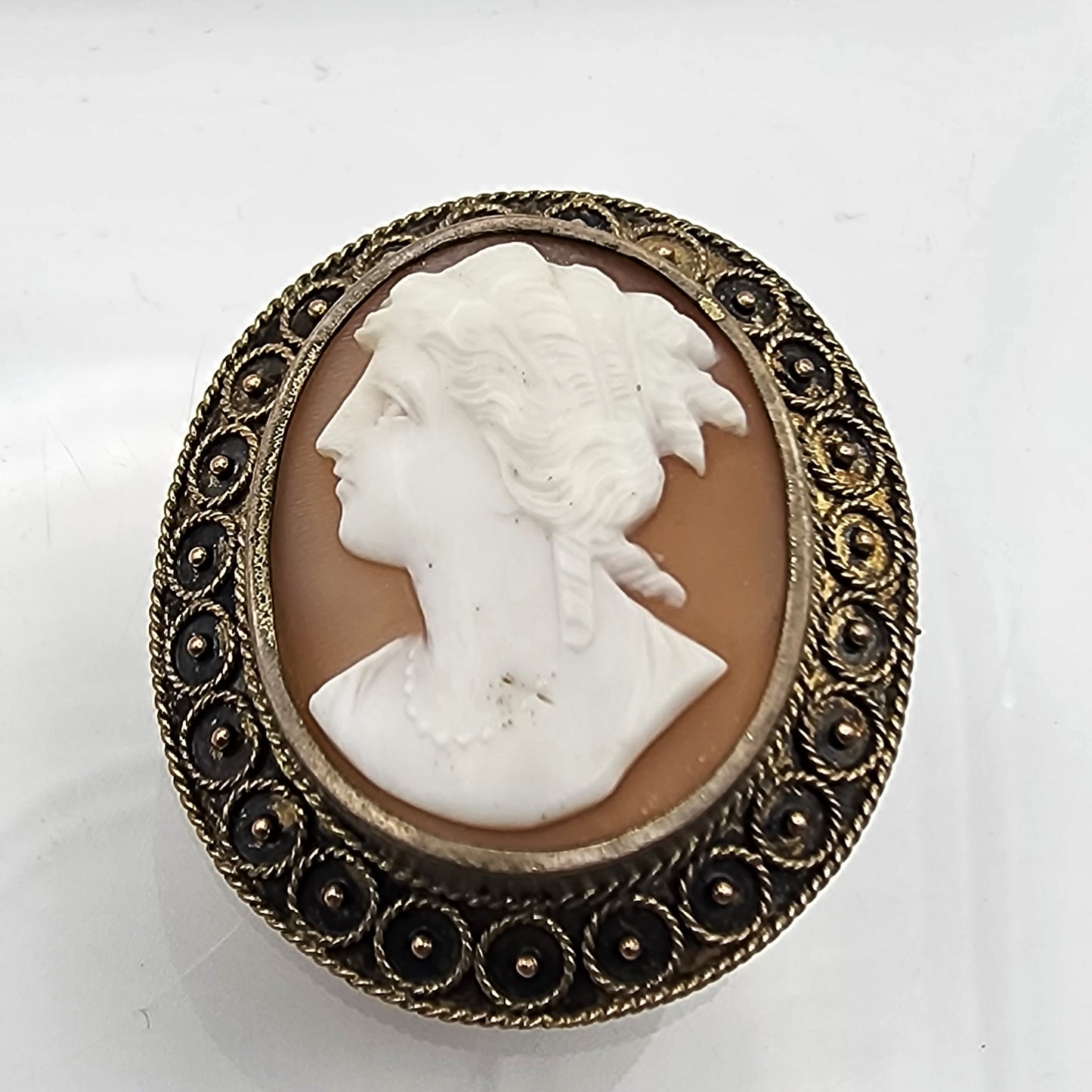 Antique Cameo Brooch Circular design