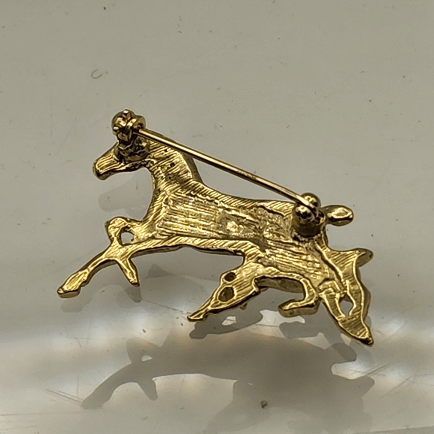 Goldtone Horse and Foal Pin