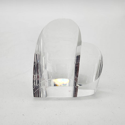 Three Dimensional Glass Heart Paperweight