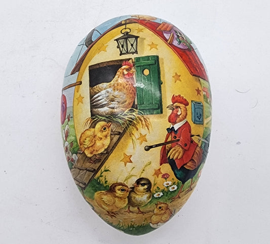 German Paper Mache Easter Egg Erzgebirge Chickens