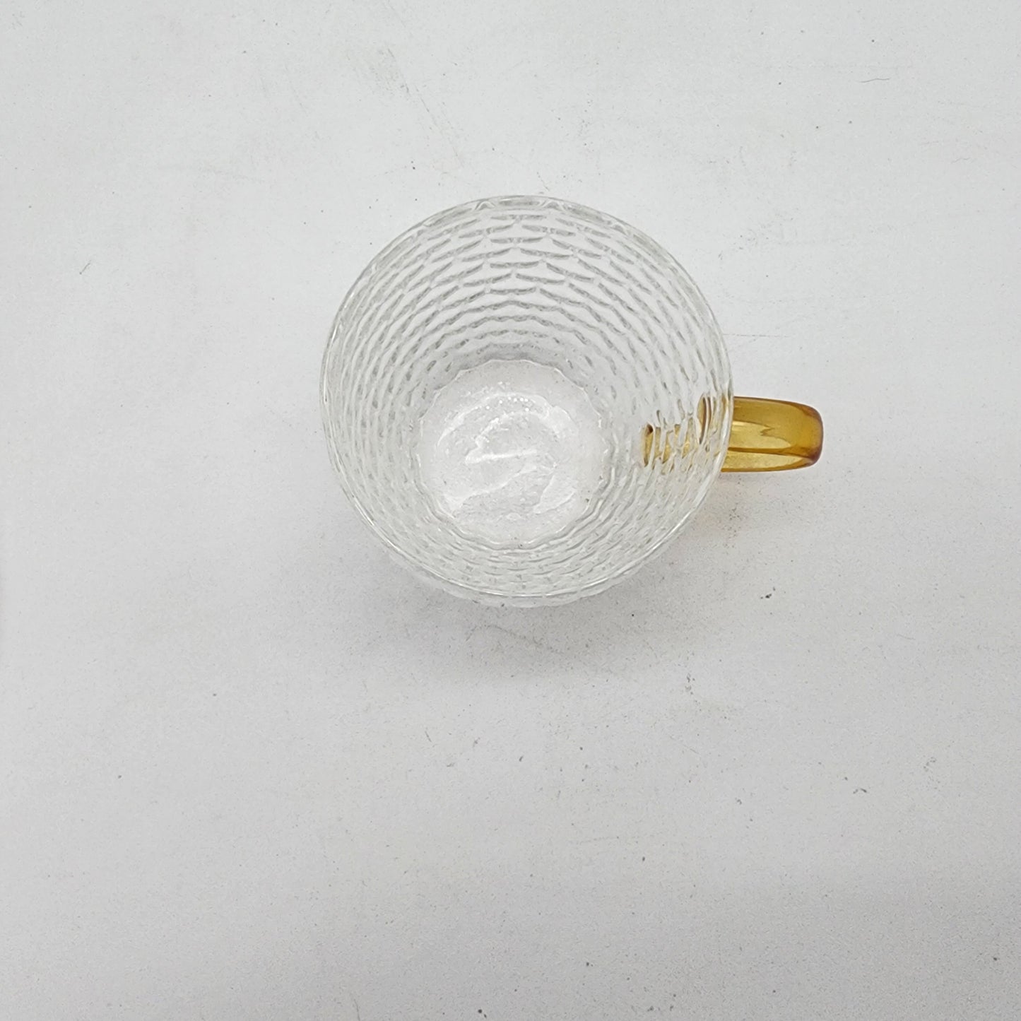 Set of Glass Punch Cups with Amber Handles